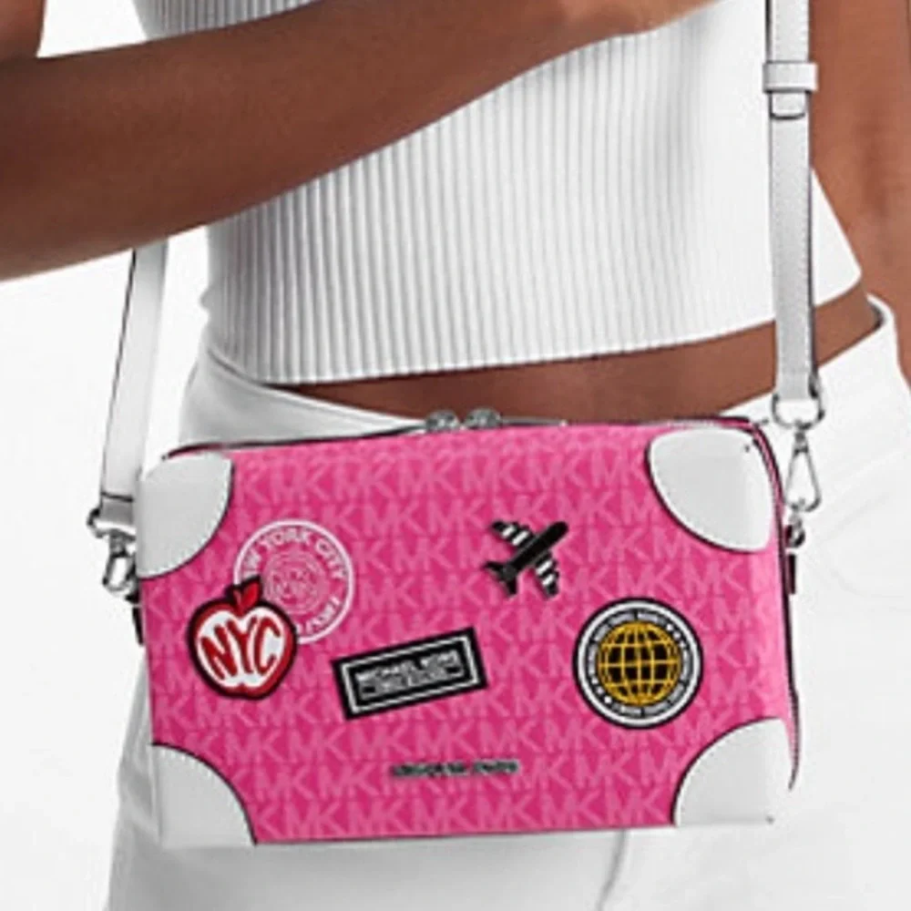 Michael Kors Jeanie Small Embellished Signature Logo Crossbody Bag